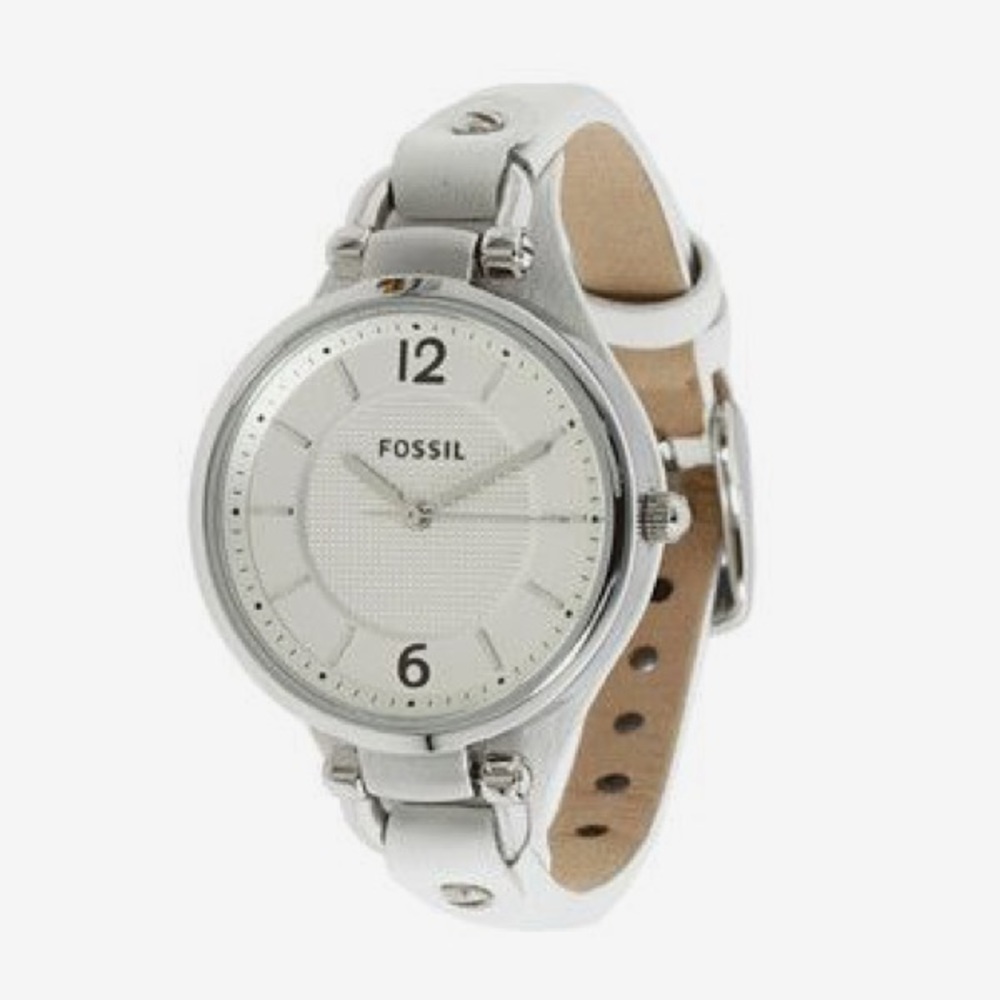 Fossil Georgia White Leather Wrist Watch